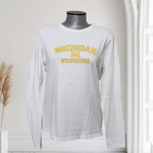 American Classic Sportswear Long Sleeve Michigan Wolverines White T-shirt (XL)